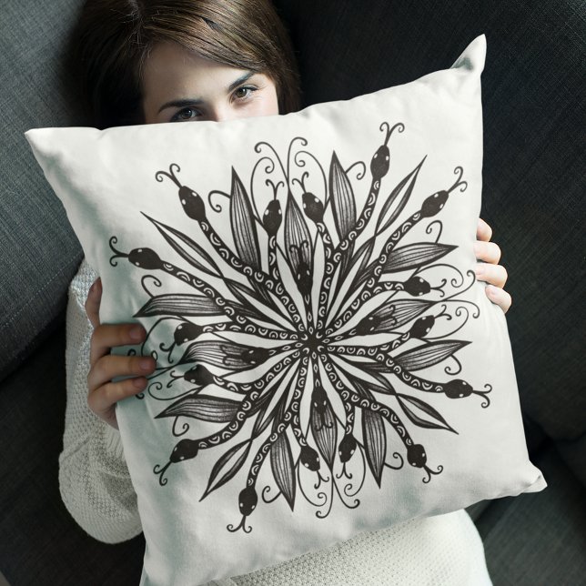 Cojín Decorativo Guay Snakes Black And White Botantic Gothic (Subido por el creador)