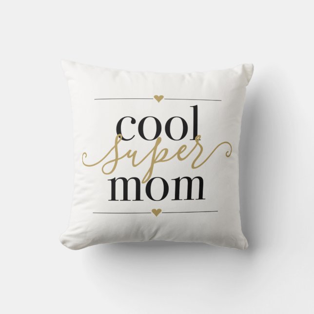 Cojín Decorativo Guay Super Mom Modern Elegant Black and Gold (Anverso)