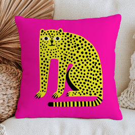Cojín Decorativo Guepardo Amarillo Brillante sobre Arte Animal Inge