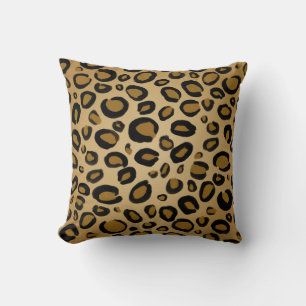 Cojín Decorativo Guepardo Pintado Lunares Estampado Leopardo Dorado