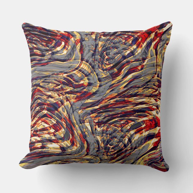 Cojín Decorativo Guerra de cintas naranjas contra el rojo, sobre fo (Anverso)