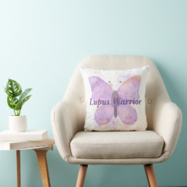 Cojín Decorativo Guerrero de Lupus Mariposa Púrpura  
