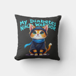 Cojín Decorativo Guerrero de Ninja para mi diabetes se mantiene fir
