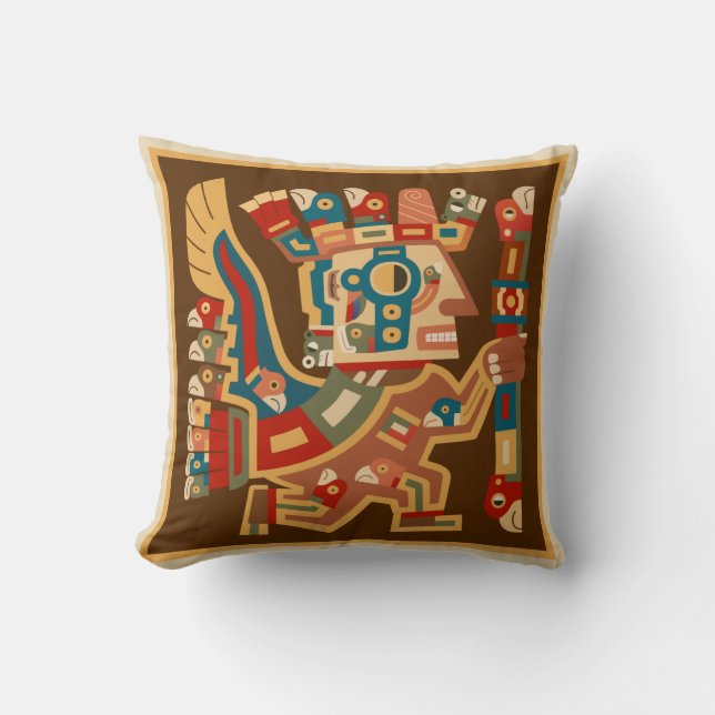 Cojín Decorativo Guerrero de Tiwanaku Sun (Anverso)