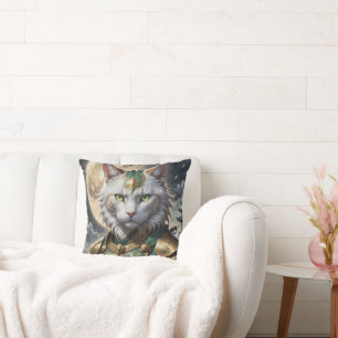 Cojín Decorativo Guerrero del gato épico armado