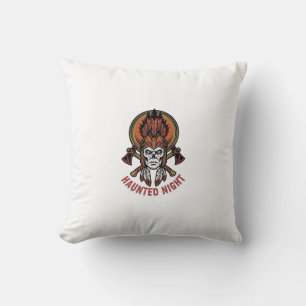 Cojín Decorativo Guerrero vintage de Halloween grabado gráfico para