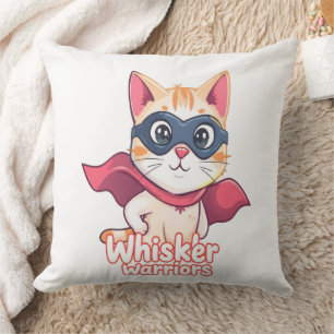 Cojín Decorativo Guerreros del Whisker - Gato del Hero Pastel