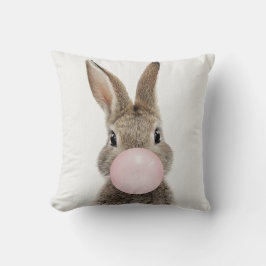 Cojín Decorativo Guia de burbuja rosa de conejo