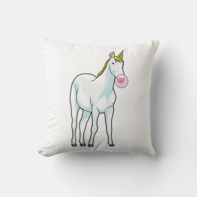 Cojín Decorativo Guia de burbujas de unicornio (Anverso)