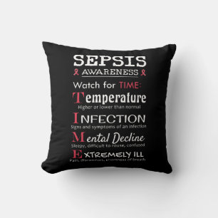 Cojín Decorativo Guía de Sepsis Awareness Watch