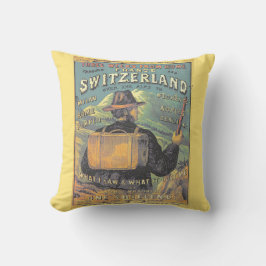 Cojín Decorativo Guía de turismo de vintage de Suiza Francia e Ital