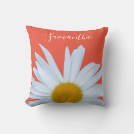 Cojín Decorativo Guión blanco de Daisy Naranja