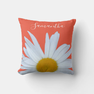 Cojín Decorativo Guión blanco de Daisy Naranja