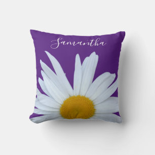 Cojín Decorativo Guión blanco púrpura de Daisy