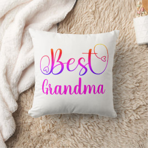 Cojín Decorativo Guión cursivo Mejor Abuela o "tu texto"