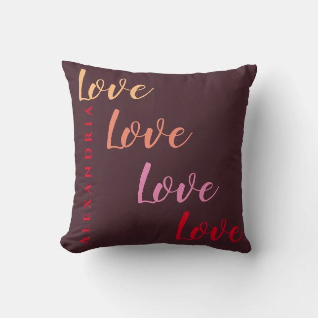 Cojín Decorativo Guión de amor personalizado (Anverso)