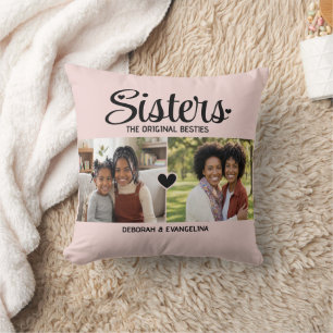 Cojín Decorativo Guión de corazón personalizado 2 Foto HERMANAS