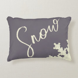 Cojín Decorativo Guión de nieve gris púrpura, crema crema de vino e