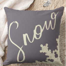Cojín Decorativo Guión de nieve gris púrpura, crema crema de vino e