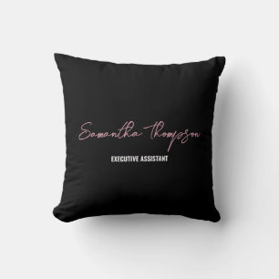 Cojín Decorativo Guión Minimalista rosado de Moda moderna negro