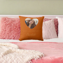 Cojín Decorativo Guión para el nombre de la foto del naranja quemad