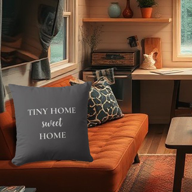 Cojín Decorativo Guión rústico para el hogar dulce (Rustic tiny home sweet home script throw pillow.
You can add your own text to personalize.)