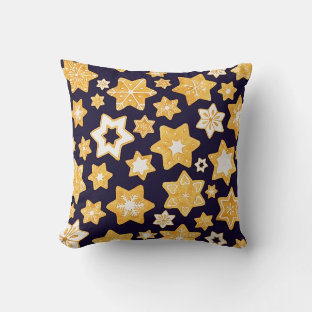 Cojín Decorativo Guirnalda de la galleta del navidad con el fondo (Anverso)