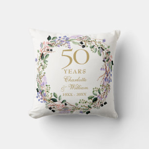 Cojín Decorativo Guirnalda de lavanda floral para foto de aniversar