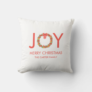 Cojín Decorativo Guirnalda de Navidad Alegre Familia