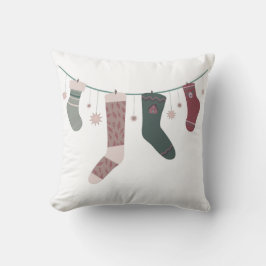 Cojín Decorativo Guirnalda de Navidad de calcetines alegres