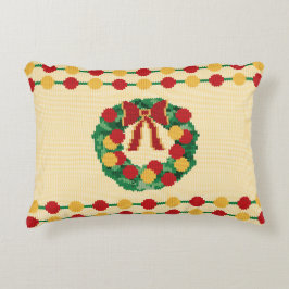 Cojín Decorativo Guirnalda de Navidad tejida