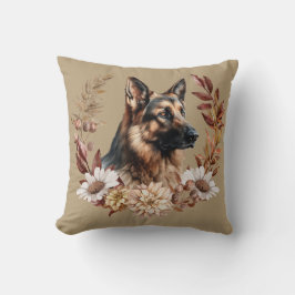 Cojín Decorativo Guirnalda de otoño de perro pastor alemán