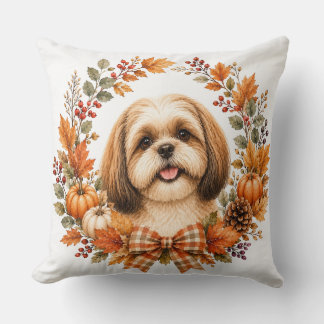 Cojín Decorativo Guirnalda de otoño de Shih Tzu