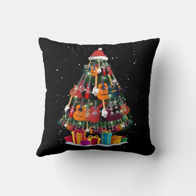Cojín Decorativo Guitar Christmas Tree Funny (Reverso)