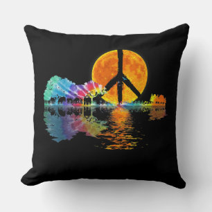 Cojín Decorativo Guitar Lake Shadow Peace Love Guitar Hippie