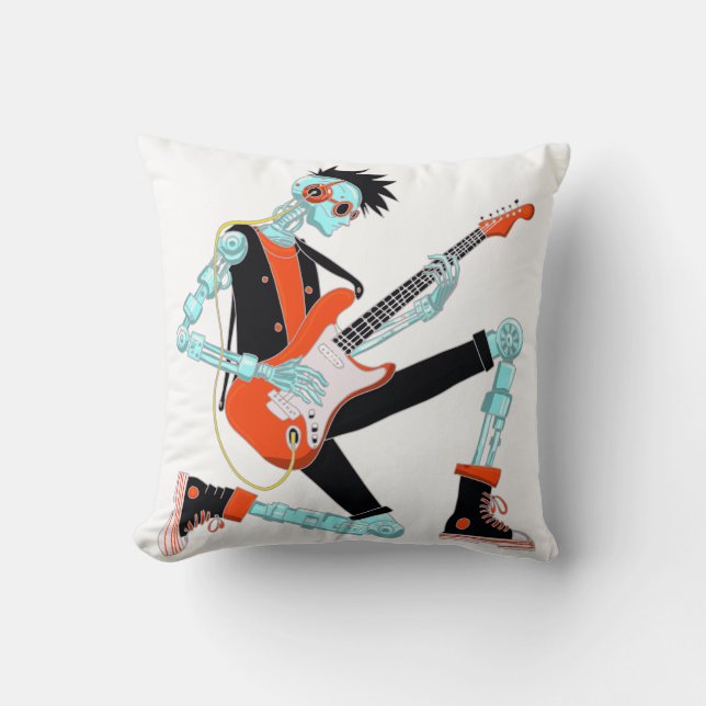 Cojín Decorativo Guitarista Robot (Anverso)