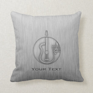 Cojín Decorativo Guitarra acústica; Metal-mirada cepillada