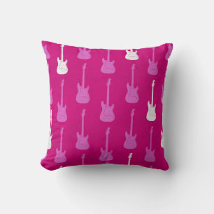 Cojín Decorativo Guitarra eléctrica clásica grungy lunares rosa bla