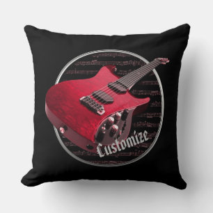Cojín Decorativo Guitarra eléctrica roja personalizada
