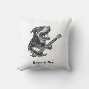 Cojín Decorativo Guitarra Perro Rockstar – Animal de Música Vintage