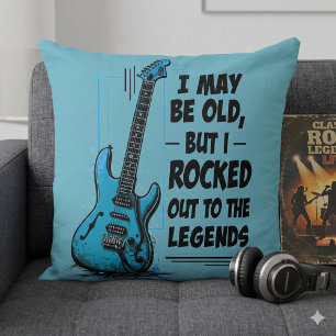 Cojín Decorativo Guitarra Vintage Leyenda del Rock Retro Música Nos