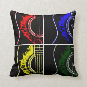 Cojín Decorativo Guitarras del arte pop