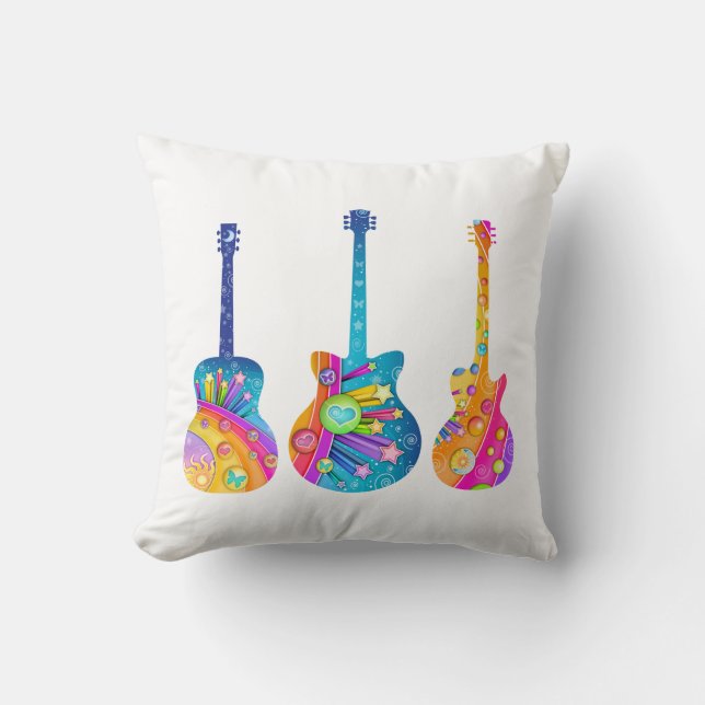 COJÍN DECORATIVO - GUITARRAS DEL ARTE POP (Anverso)