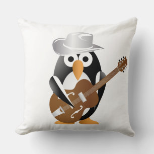 Cojín Decorativo Guitarrista pingüino