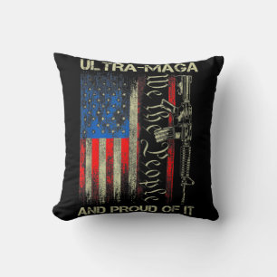 Cojín Decorativo Gun USA Bandera Patriotas Ultra MAGA Y Orgulloso D