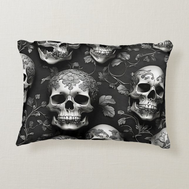 Cojín Decorativo Gusano de cráneo y misterioso (Reverso)