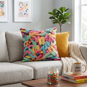 Cojín Decorativo Gusanos de goma coloridos