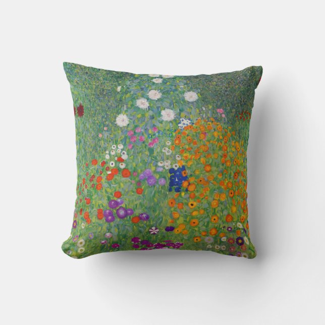 Cojín Decorativo Gustav Klimt Flower Garden Vintage Art Nouveau (Anverso)