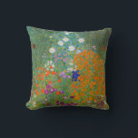 Cojín Decorativo Gustav Klimt - Jardín de flores<br><div class="desc">Jardín de flores - Gustav Klimt en 1905-1907</div>