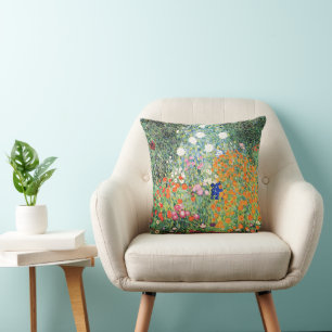 Cojín Decorativo Gustav Klimt - Jardín de flores,